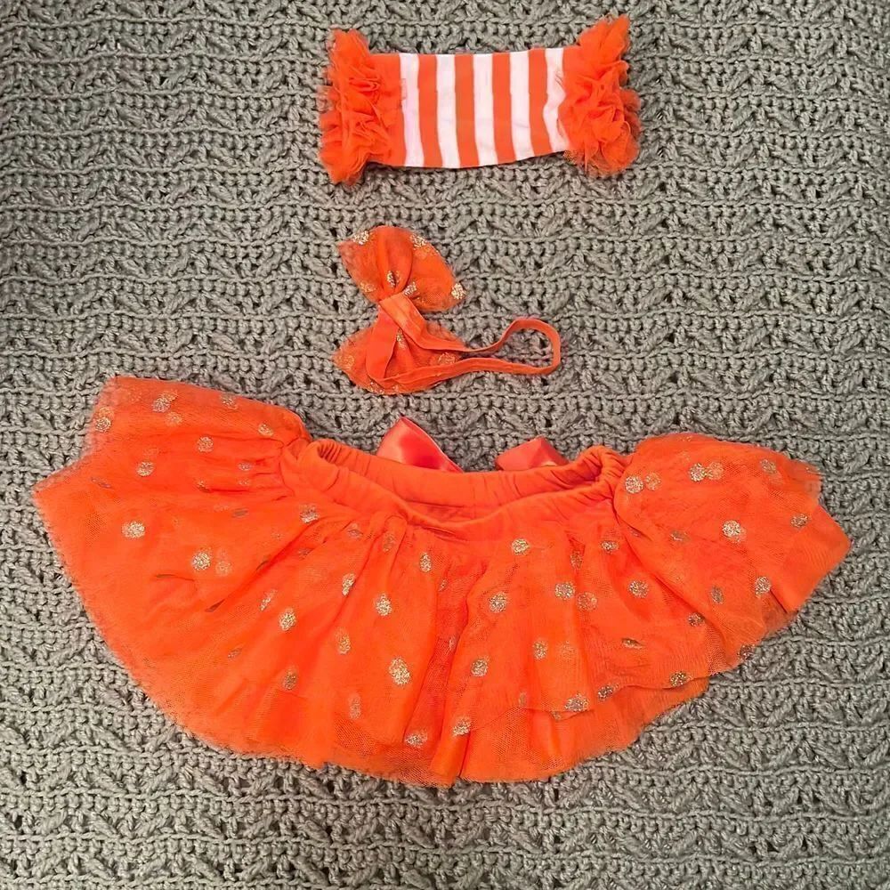 Sparkly Orange Tutu Set  - Picture 2 of 3